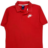 Nike Polo Shirt - Medium Red Cotton