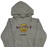 Hard Rock Cafe Graphic Hoodie - Medium Grey Cotton Blend