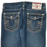 True Religion Contrast Stitch Jeans - 38W 26L Blue Cotton