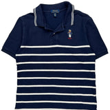 Age 14-16 Polo By Ralph Lauren Striped Polo Shirt - Large Navy Cotton