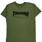 Thrasher Graphic T-Shirt - Large Green Cotton