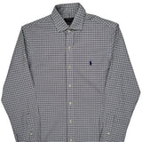 Polo By Ralph Lauren Slim Fit Shirt - Small Blue Cotton
