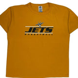 Jets Basketball Russell Athletic Graphic T-Shirt - Medium Yellow Cotton Blend