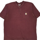 Carhartt T-Shirt - 2XL Burgundy Cotton