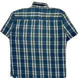 Dickies Checked Short Sleeve Shirt - Large Blue Cotton