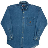 Chaps Ralph Lauren Denim Shirt - Large Blue Cotton