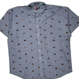 Chaps Ralph Lauren Short Sleeve Shirt - XL Blue Cotton