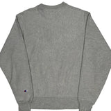 Reverse Weave Champion Spellout Sweatshirt - Medium Grey Cotton