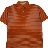 Tommy Hilfiger Striped Polo Shirt - XL Orange Cotton