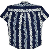 Chaps Ralph Lauren Floral Hawaiian Shirt - Medium Blue Cotton
