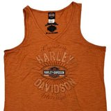 Legendary Harley Davidson Graphic Tank Top - XL Orange Polyester