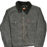 Levis Sherpa Lined Cord Jacket - Large Gray Corduroy