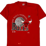 Chicago Bulls Fruit Of The Loom Graphic T-Shirt - XL Red Cotton