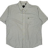 Timberland Checked Short Sleeve Shirt - Large Green Cotton