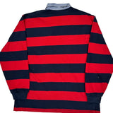 Polo By Ralph Lauren Striped Rugby Shirt - Large Navy Cotton