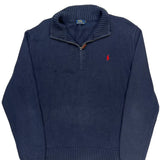 Polo By Ralph Lauren 1/4 Zip - XL Blue Cotton