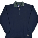 Russell Athletic Collared Sweatshirt - XL Navy Cotton