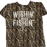 Fishing Graphic New York Clothing Camo T-Shirt - Small Brown Cotton