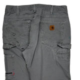 Carhartt Double Knee Carpenter Pants - 34W 32L Gray Cotton