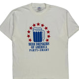 Beer Drinkers Of America Superior Graphic T-Shirt - XL White Cotton
