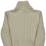 Ralph Lauren Cable Knit Sweater Zip Up - XS Cream Cotton