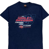 Freedom Loud And Clear Harley Davidson Graphic T-Shirt - Small Blue Cotton