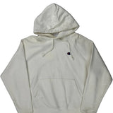 Reverse Weave Champion Hoodie - Large Cream Cotton