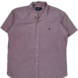 Ralph Lauren Checked Short Sleeve Shirt - 2XL Multicoloured Cotton