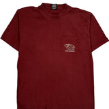 Harley Davidson Graphic T-Shirt - XL Burgundy Cotton
