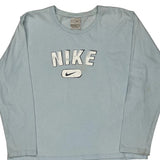 Nike Long Sleeve T-Shirt - Large Blue Cotton