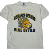 Made In USA , Bismarck-Henning Blue Devils Russell Athletic Graphic T-Shirt - Medium Blue Cotton