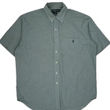 Blake Ralph Lauren Checked Short Sleeve Shirt - XL Green Cotton