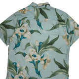 Tommy Bahama Floral Hawaiian Shirt - Large Green Silk