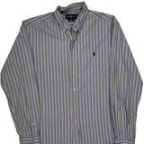 Ralph Lauren Striped Shirt - Large Blue Cotton