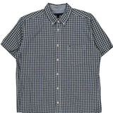 Tommy Hilfiger Checked Short Sleeve Shirt - Large Blue Cotton