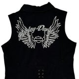 Motorcycle Harley Davidson Graphic Vest - Large Black Cotton