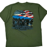 Harley Davidson Graphic T-Shirt - XL Green Cotton