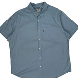 Levis Short Sleeve Shirt - XL Blue Cotton