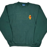 Winnie The Pooh Embroidery Disney Cartoon Sweatshirt - XL Green Cotton