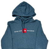 Never Stop Exploring The North Face Hoodie - Small Blue Cotton Blend