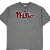Phillies Majestic Mlb T-Shirt - XL Gray Cotton