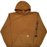 Carhartt Spellout Hoodie - 2XL Brown Cotton