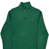 Polo By Ralph Lauren 1/4 Zip - Large Green Cotton