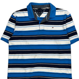 Tommy Hilfiger Striped Polo Shirt - XL Blue Cotton