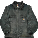 Faded Carhartt Jacket - Large Black Cotton