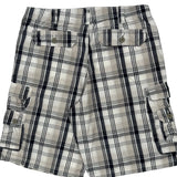 Lee Checked Cargo Shorts - 34W 11L Black & White Cotton