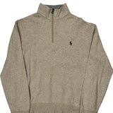 Polo By Ralph Lauren 1/4 Zip - Small Beige Cotton