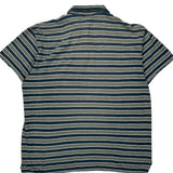Ralph Lauren Striped Polo Shirt - Large Green Cotton