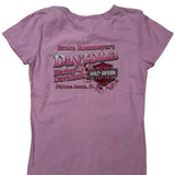Age 10-12 Harley Davidson Graphic T-Shirt - Medium Pink Cotton