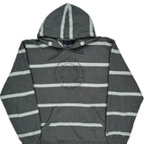 Tommy Hilfiger Striped Hoodie - XL Gray Cotton Blend